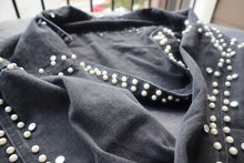 Load image into Gallery viewer, Embroidered Handmade Pearl Studded Cropped Jean Jacket - Pamela's Younique Boutique