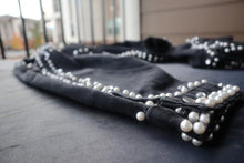 Load image into Gallery viewer, Embroidered Handmade Pearl Studded Cropped Jean Jacket - Pamela's Younique Boutique