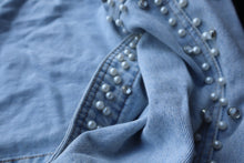 Load image into Gallery viewer, Embroidered Pearl Studded Cropped Jean Jacket - Pamela's Younique Boutique