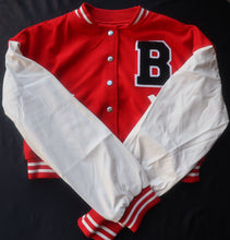 Load image into Gallery viewer, Woman's Cropped Letterman jacket - Pamela's Younique Boutique
