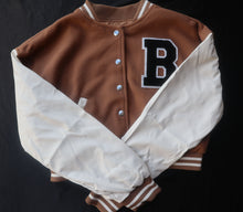 Load image into Gallery viewer, Woman's Cropped Letterman jacket - Pamela's Younique Boutique