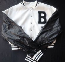 Load image into Gallery viewer, Woman&#39;s Cropped Letterman jacket - Pamela&#39;s Younique Boutique
